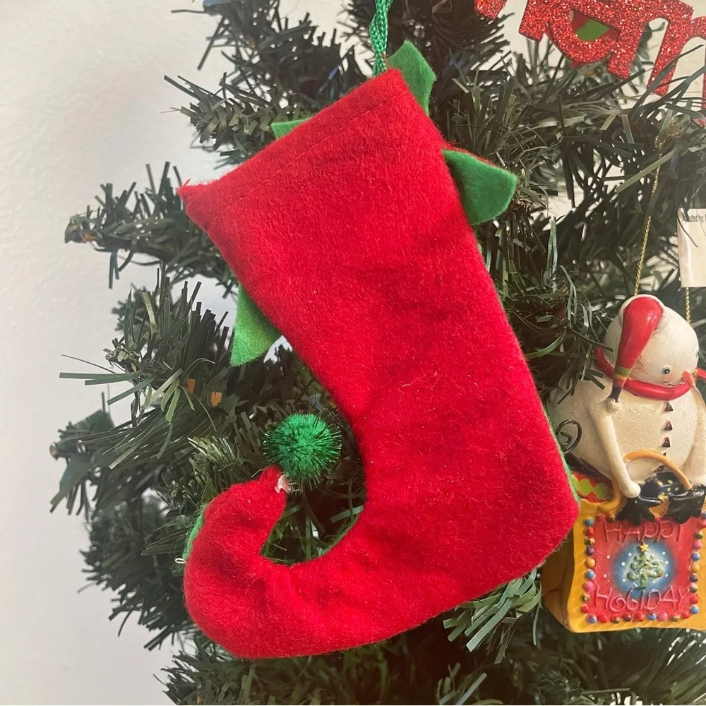 Lot of 3 Christmas Holiday Tree Ornaments Snowman, Stocking, Merry NWT